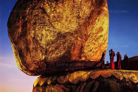 Monks Praying at Golden Rock